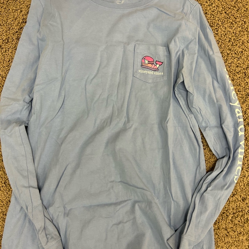 Vineyard Vines Long Sleeve Blue Tee Casual Comfort